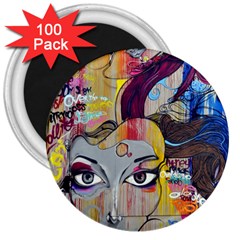 Graffiti Mural Street Art Painting 3  Magnets (100 Pack) by BangZart