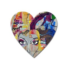 Graffiti Mural Street Art Painting Heart Magnet by BangZart