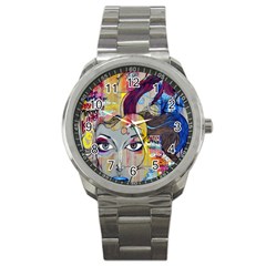 Graffiti Mural Street Art Painting Sport Metal Watch by BangZart