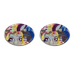 Graffiti Mural Street Art Painting Cufflinks (oval) by BangZart