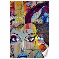 Graffiti Mural Street Art Painting Canvas 12  X 18   by BangZart