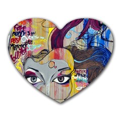 Graffiti Mural Street Art Painting Heart Mousepads by BangZart