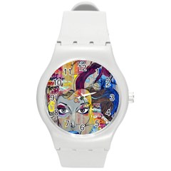 Graffiti Mural Street Art Painting Round Plastic Sport Watch (m) by BangZart