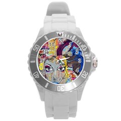 Graffiti Mural Street Art Painting Round Plastic Sport Watch (l) by BangZart