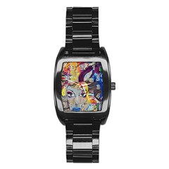 Graffiti Mural Street Art Painting Stainless Steel Barrel Watch by BangZart