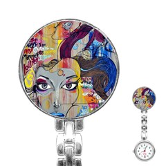 Graffiti Mural Street Art Painting Stainless Steel Nurses Watch by BangZart