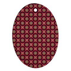 Kaleidoscope Seamless Pattern Oval Ornament (Two Sides)