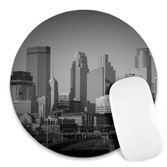 Minneapolis Minnesota Skyline Round Mousepads by BangZart