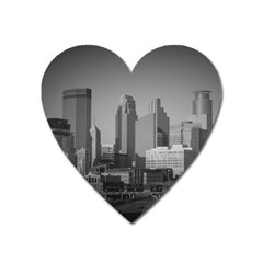 Minneapolis Minnesota Skyline Heart Magnet by BangZart