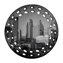 Minneapolis Minnesota Skyline Round Filigree Ornament (two Sides) by BangZart