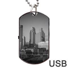 Minneapolis Minnesota Skyline Dog Tag Usb Flash (one Side) by BangZart