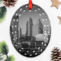 Minneapolis Minnesota Skyline Ornament (oval Filigree) by BangZart