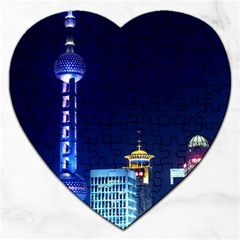 Shanghai Oriental Pearl Tv Tower Jigsaw Puzzle (heart) by BangZart