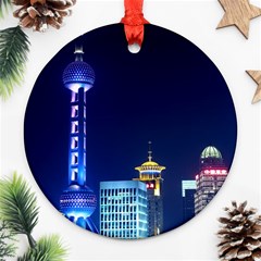 Shanghai Oriental Pearl Tv Tower Round Ornament (two Sides) by BangZart