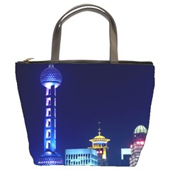 Shanghai Oriental Pearl Tv Tower Bucket Bags by BangZart