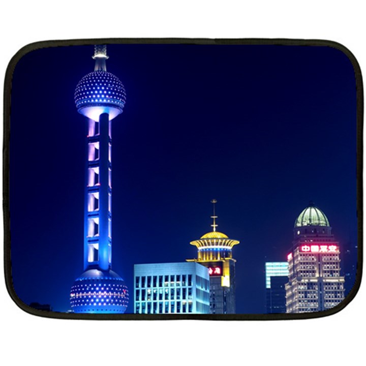 Shanghai Oriental Pearl Tv Tower Double Sided Fleece Blanket (Mini) 