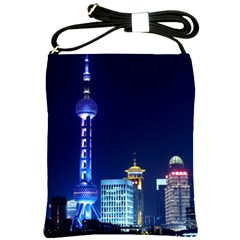 Shanghai Oriental Pearl Tv Tower Shoulder Sling Bags by BangZart