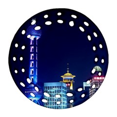 Shanghai Oriental Pearl Tv Tower Round Filigree Ornament (two Sides) by BangZart