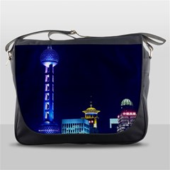 Shanghai Oriental Pearl Tv Tower Messenger Bags by BangZart