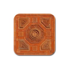 Symbolism Paneling Oriental Ornament Pattern Rubber Square Coaster (4 Pack)  by BangZart