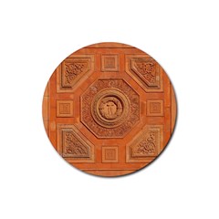 Symbolism Paneling Oriental Ornament Pattern Rubber Round Coaster (4 Pack)  by BangZart