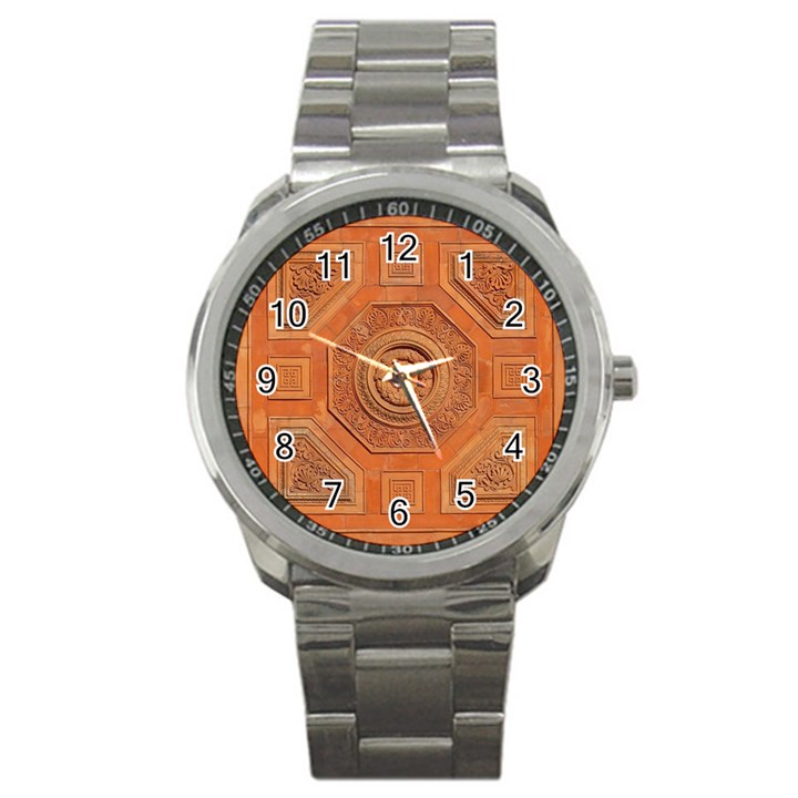 Symbolism Paneling Oriental Ornament Pattern Sport Metal Watch