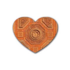 Symbolism Paneling Oriental Ornament Pattern Rubber Coaster (heart)  by BangZart