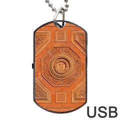 Symbolism Paneling Oriental Ornament Pattern Dog Tag Usb Flash (two Sides) by BangZart