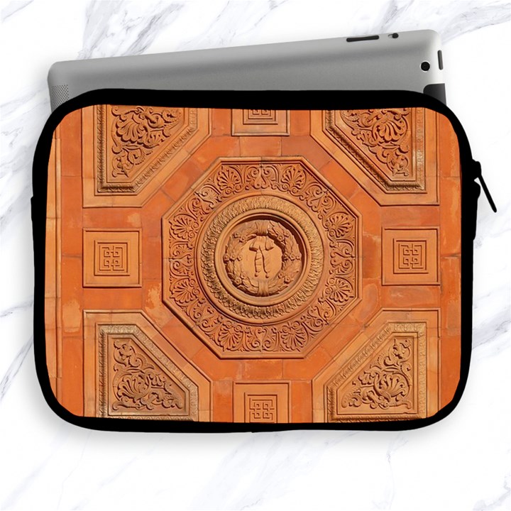 Symbolism Paneling Oriental Ornament Pattern Apple iPad 2/3/4 Zipper Cases