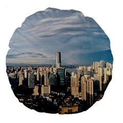 Shanghai The Window Sunny Days City Large 18  Premium Round Cushions