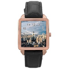 Shanghai The Window Sunny Days City Rose Gold Leather Watch  by BangZart