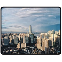 Shanghai The Window Sunny Days City Double Sided Fleece Blanket (medium)  by BangZart