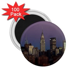 Skyline City Manhattan New York 2 25  Magnets (100 Pack)  by BangZart