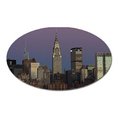 Skyline City Manhattan New York Oval Magnet by BangZart