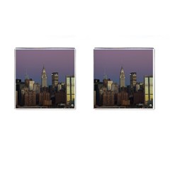 Skyline City Manhattan New York Cufflinks (square) by BangZart