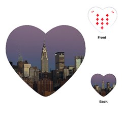 Skyline City Manhattan New York Playing Cards (heart)  by BangZart