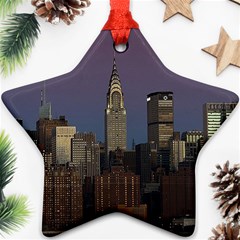 Skyline City Manhattan New York Star Ornament (two Sides) by BangZart