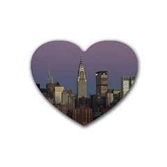 Skyline City Manhattan New York Rubber Coaster (heart) 