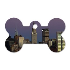 Skyline City Manhattan New York Dog Tag Bone (two Sides)