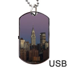 Skyline City Manhattan New York Dog Tag Usb Flash (one Side) by BangZart