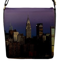 Skyline City Manhattan New York Flap Messenger Bag (s) by BangZart