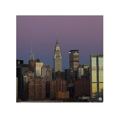 Skyline City Manhattan New York Small Satin Scarf (square) by BangZart