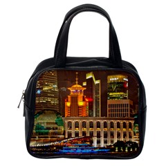 Shanghai Skyline Architecture Classic Handbags (one Side) by BangZart