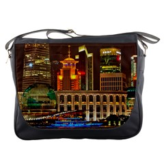 Shanghai Skyline Architecture Messenger Bags