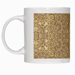 Ornate Golden Baroque Design White Mugs by dflcprints