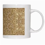 Ornate Golden Baroque Design White Mugs Right