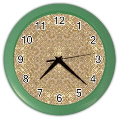 Ornate Golden Baroque Design Color Wall Clocks by dflcprints