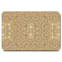 Ornate Golden Baroque Design Large Doormat  by dflcprints