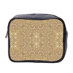 Ornate Golden Baroque Design Mini Toiletries Bag 2-side by dflcprints