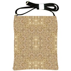 Ornate Golden Baroque Design Shoulder Sling Bags by dflcprints